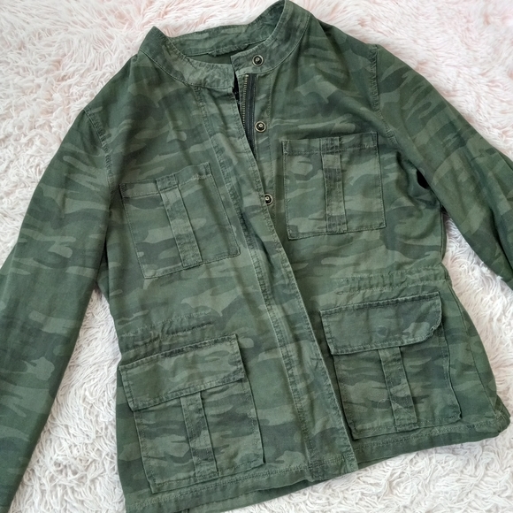 Boho hippie upcycled camo soft jacket shirtbw hand stitched lace skull! SOLD - Picture 12 of 15